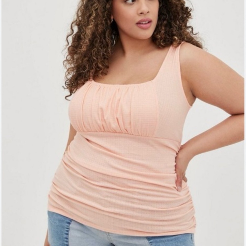 torrid Peach Ruched Tank Top